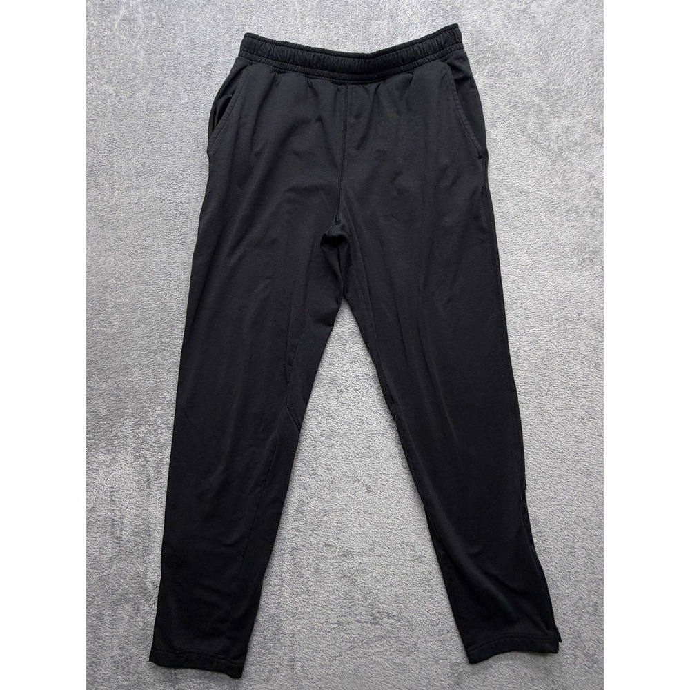 Champion Track Pants Mens Medium‎ Black Knit Tapered Zip Hem Athletic Stretch